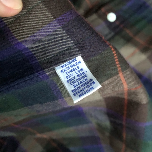 VTG 80s/90s Polo Ralph Lauren Plaid Print Heavy Cotton Flannel Shirt XL - Picture 8 of 12